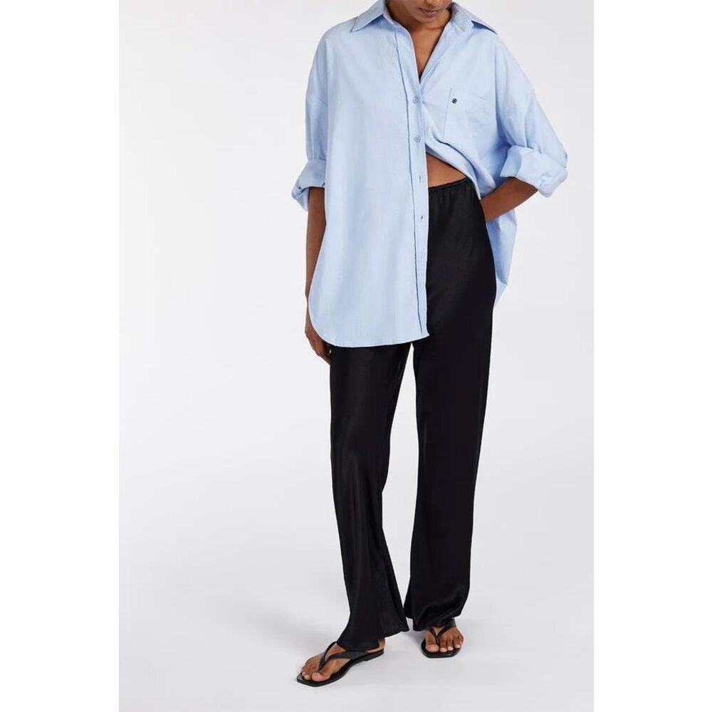 DISSH Myka Black Wide Leg Satin Pants